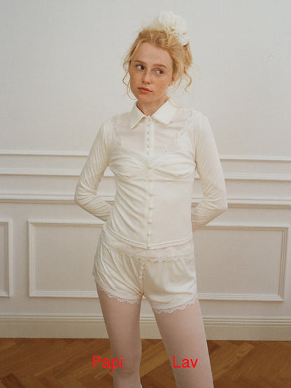 WHITE NECESSITY POLO TOP