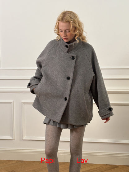 GREY LOVE KNOT COAT