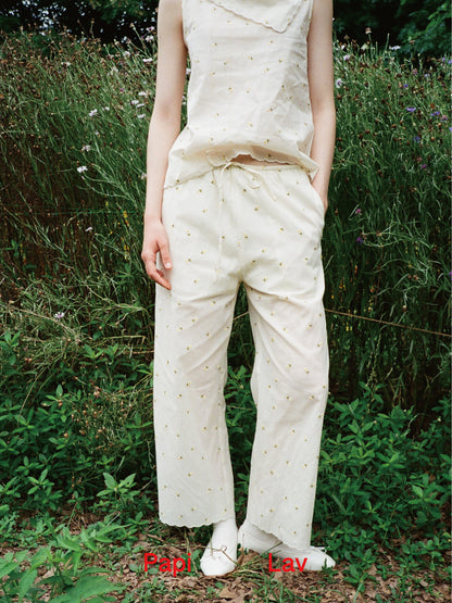 DAISY EMBROIDERY WIND CHIME PANTS SET