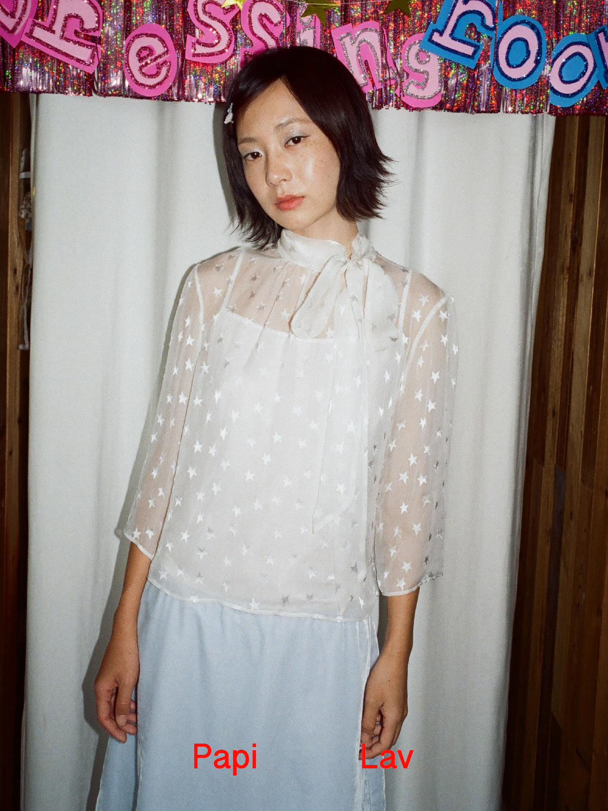 MOONLIGHT CHIFFON TIE SHIRT