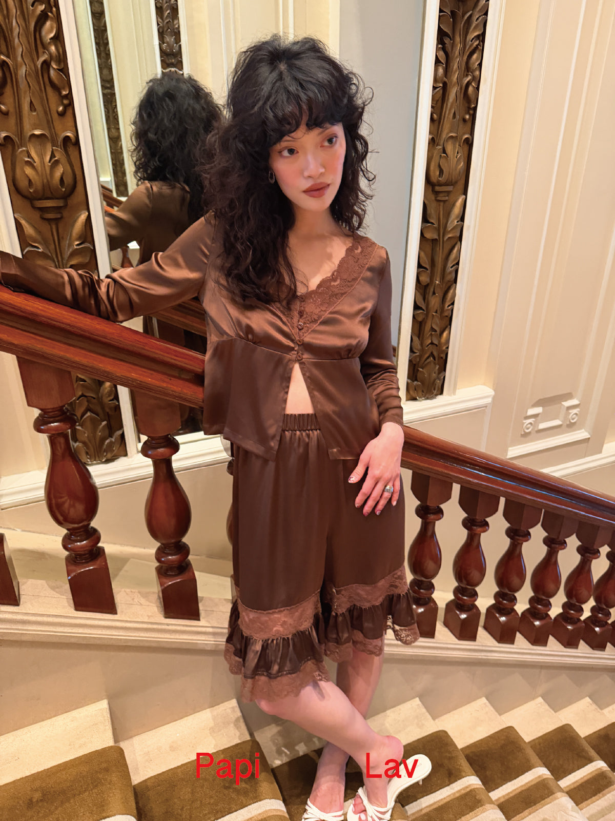 BROWN FENFEN SILK SET x GARBO