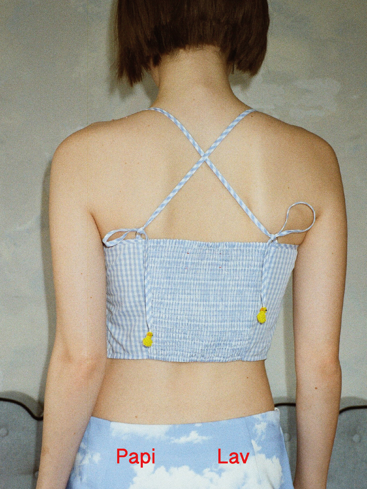 BLUE GINGHAM BABY TOP
