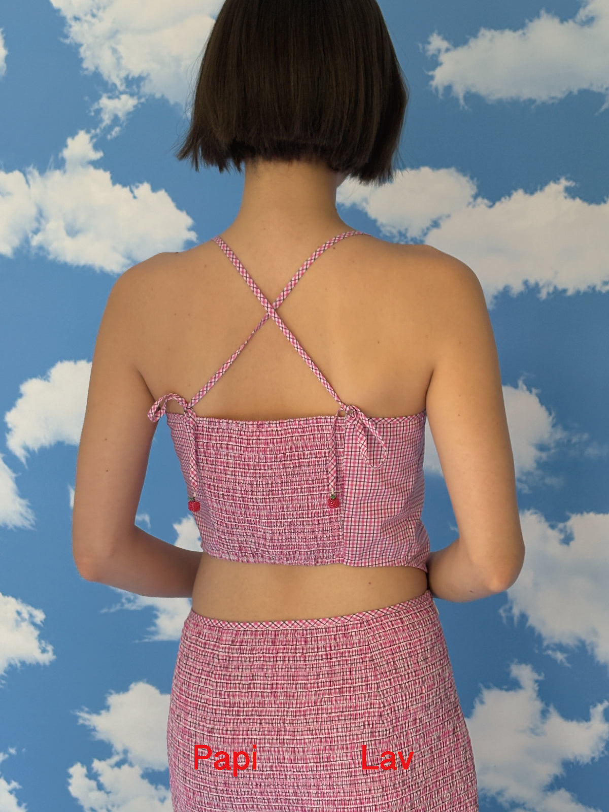 PINK CHECK BABY TOP