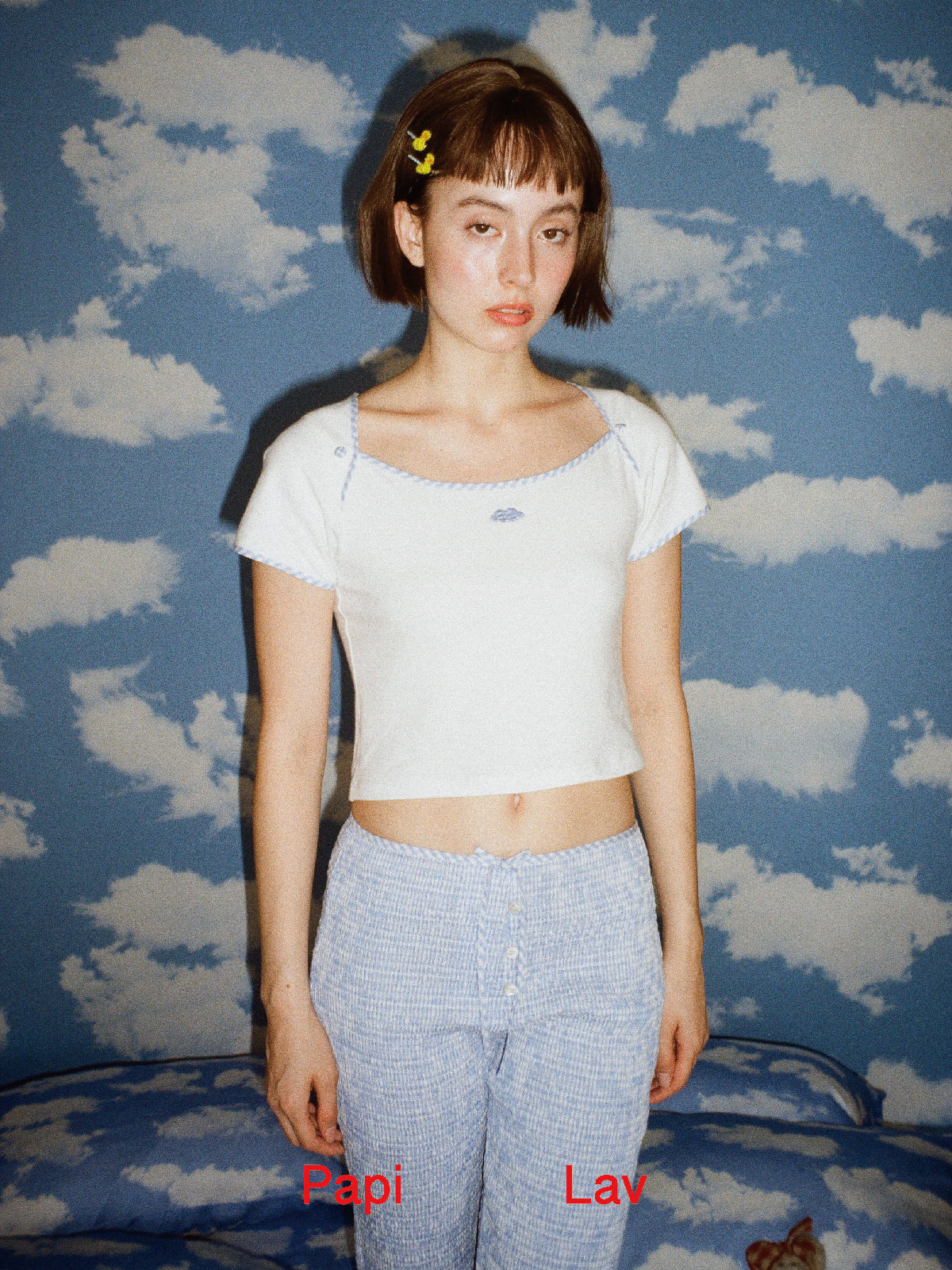 BLUE GINGHAM KINDERGARTEN T-SHIRT