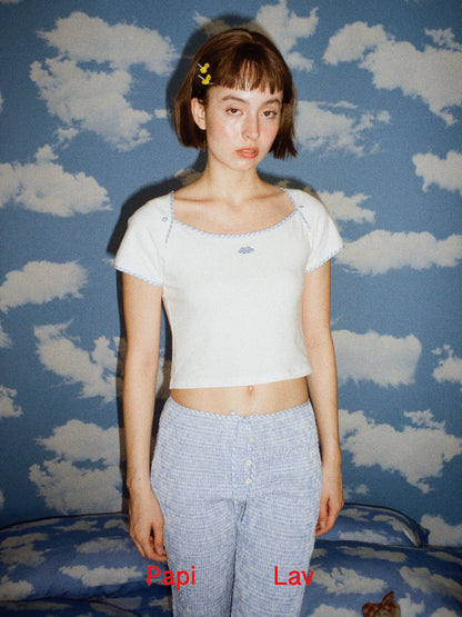 BLUE GINGHAM KINDERGARTEN T-SHIRT