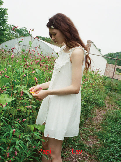 WHITE POLKA DOT ANGEL DRESS