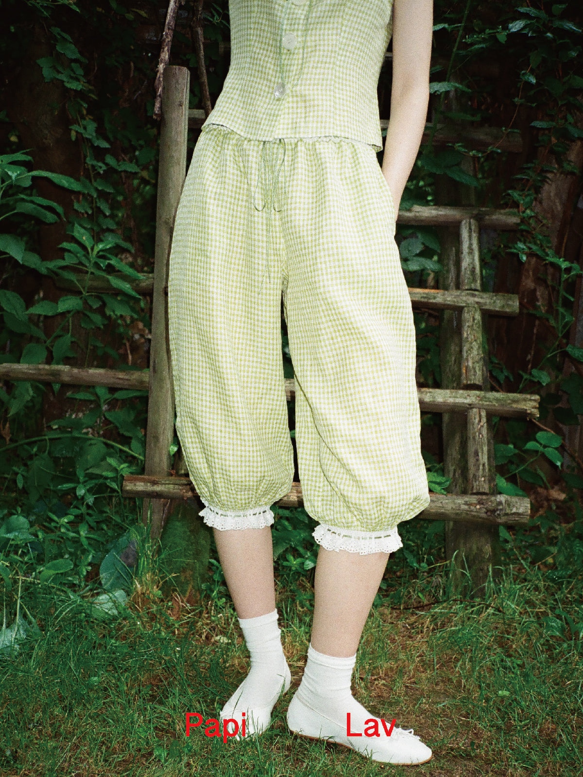 GREEN GINGHAM SET