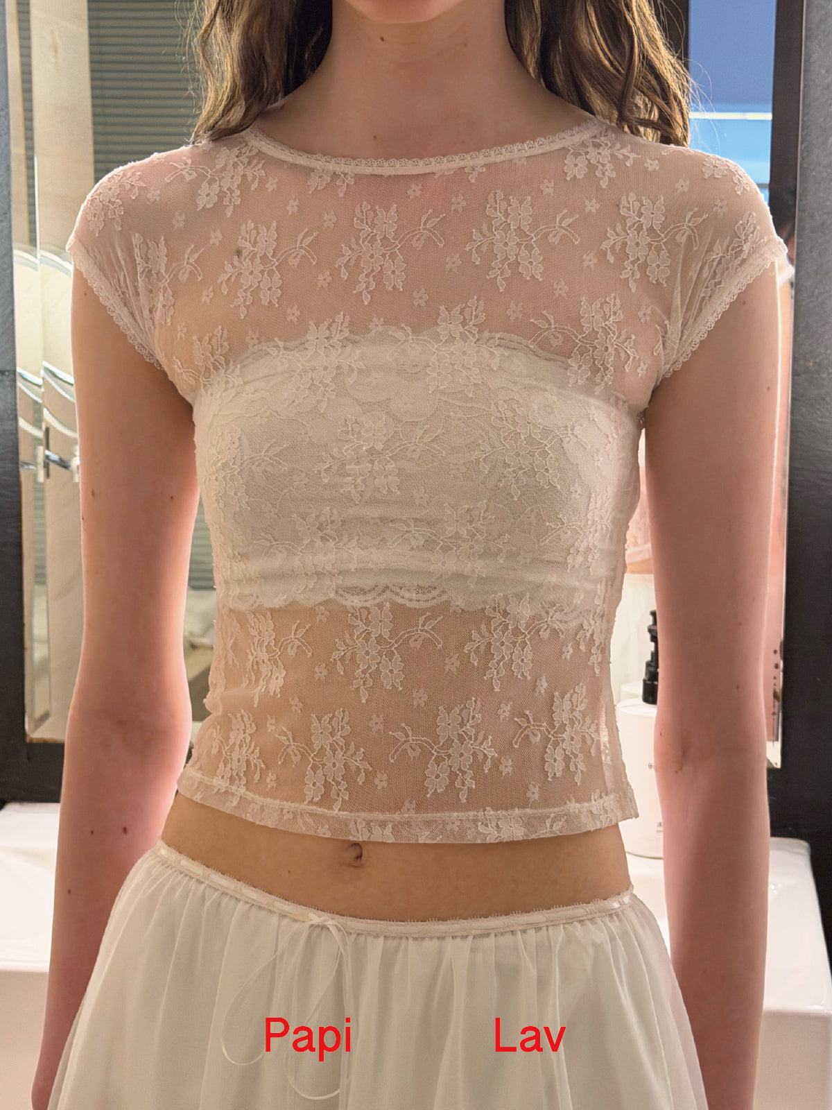 LIGHT PINK MELLOW LACE TOP