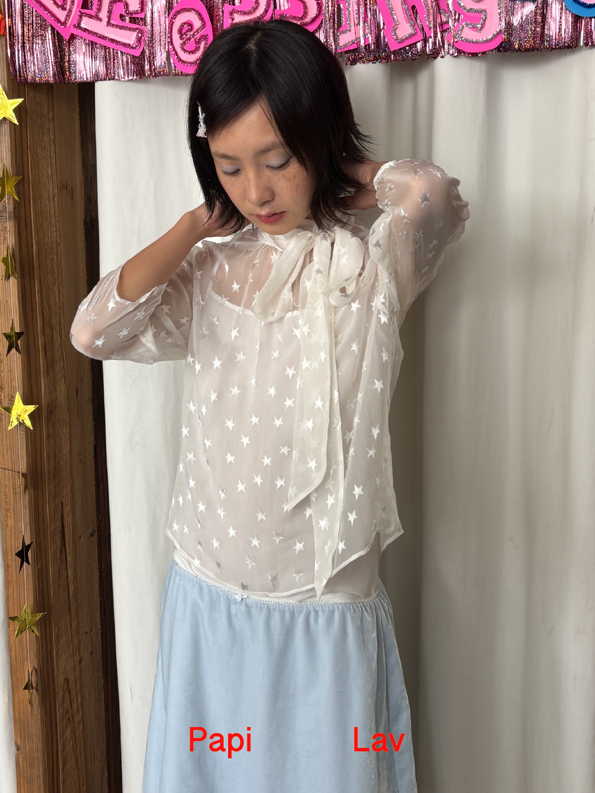 MOONLIGHT CHIFFON TIE SHIRT