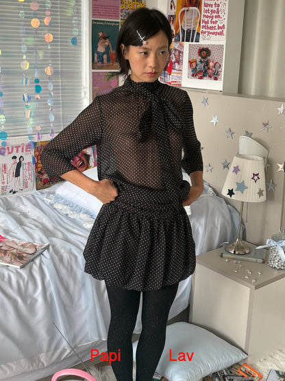 MOONLIGHT CHIFFON TIE SHIRT