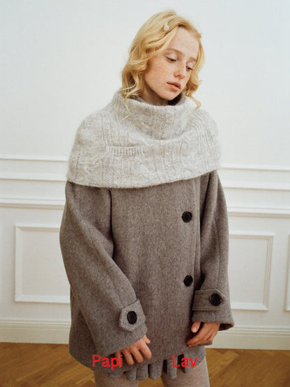 GREY LOVE KNOT COAT
