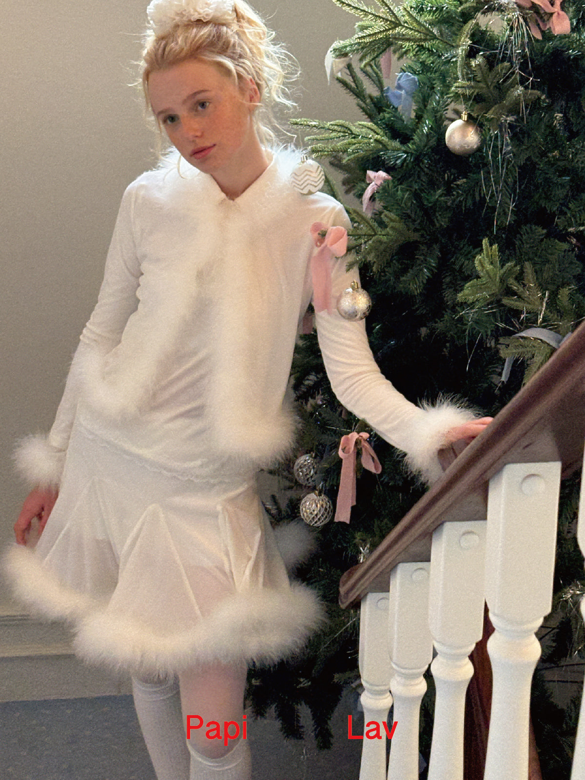 SNOWY CARDIGAN AND SKIRT