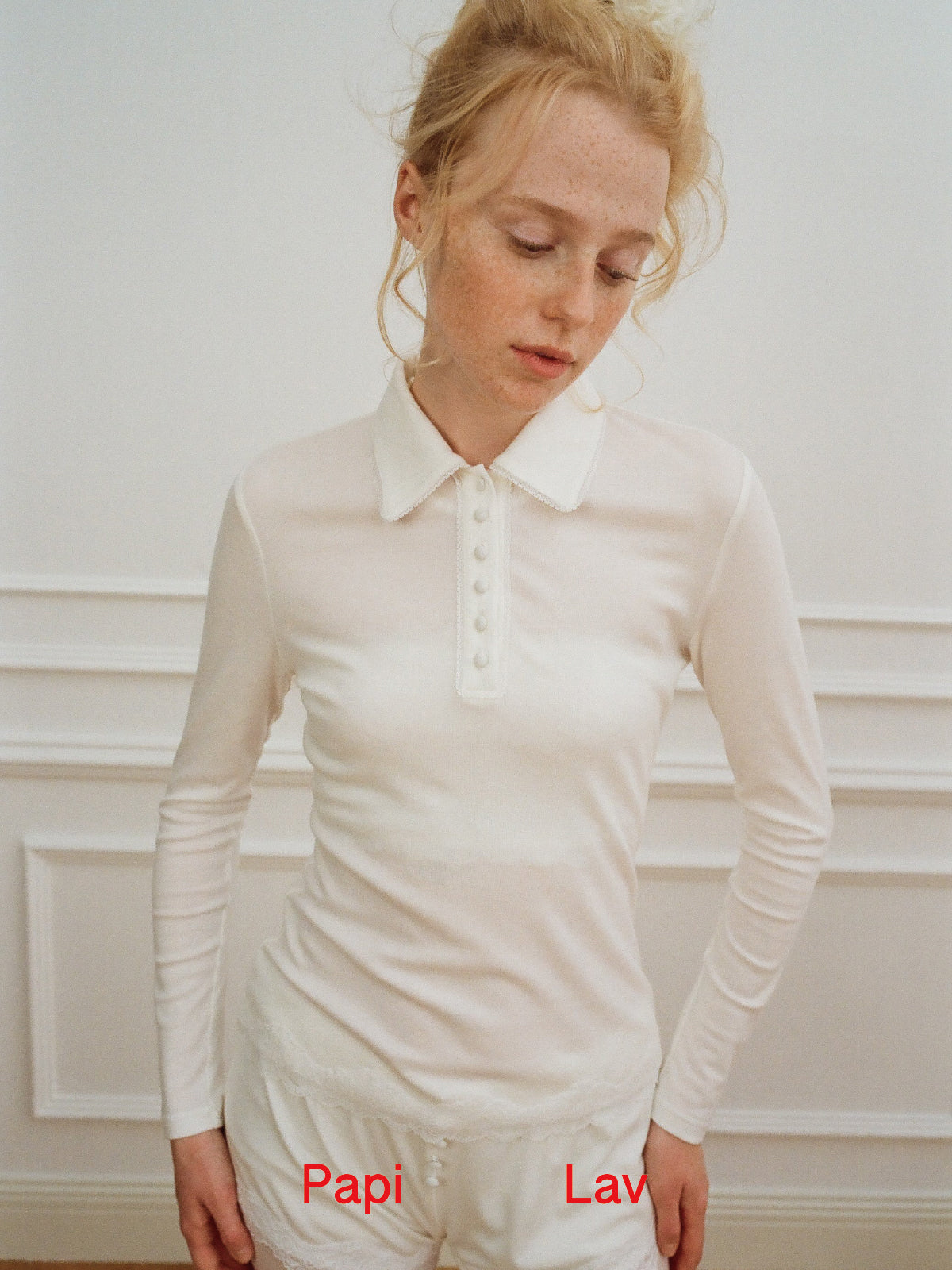 WHITE NECESSITY POLO TOP