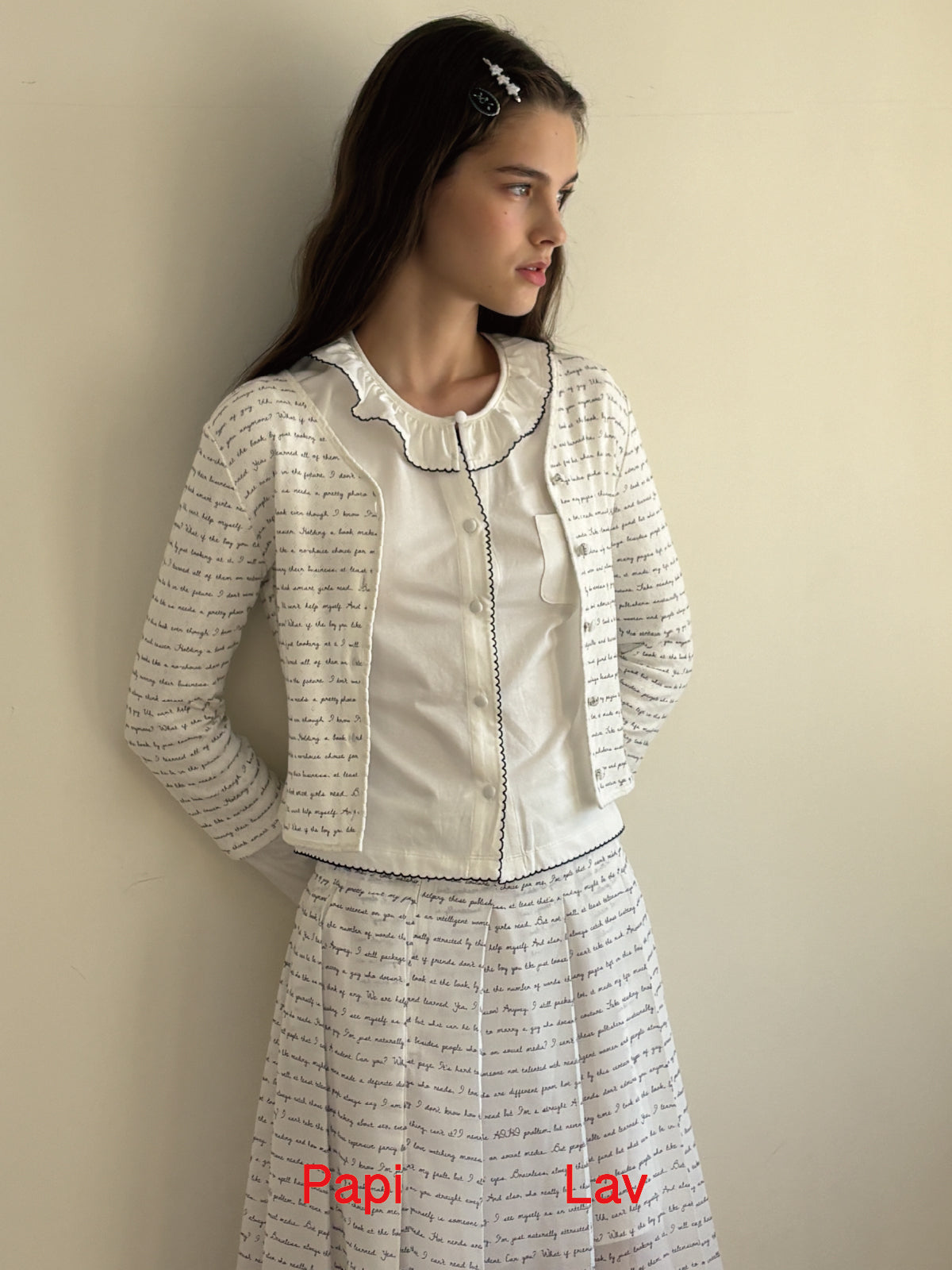 DIARY PRINT DIARY CARDIGAN