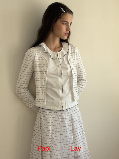 DIARY PRINT DIARY CARDIGAN