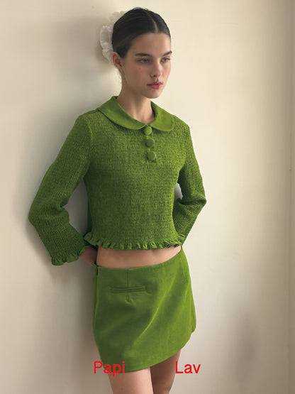 GREEN MAGGIE MINI SKIRT