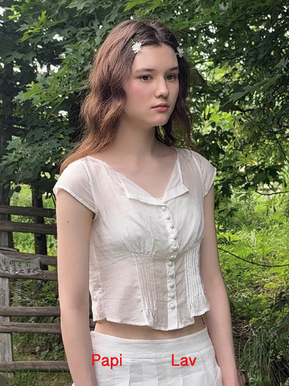 WHITE POLKA DOT ANGEL TOP