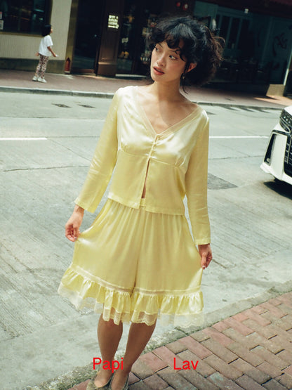 YELLOW FENFEN SILK SET x GARBO