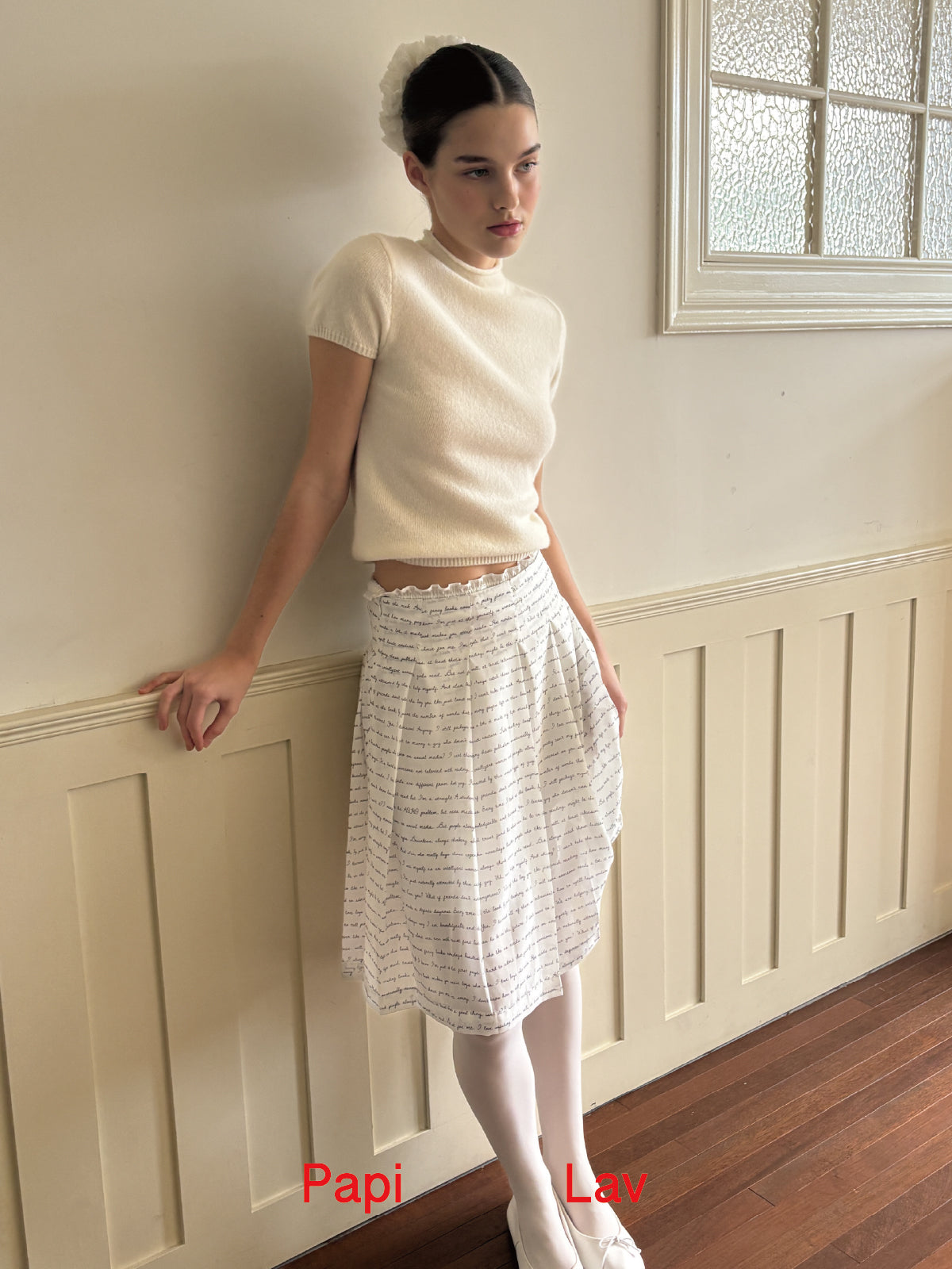 DIARY PRINT DIARY PLEATED SKIRT