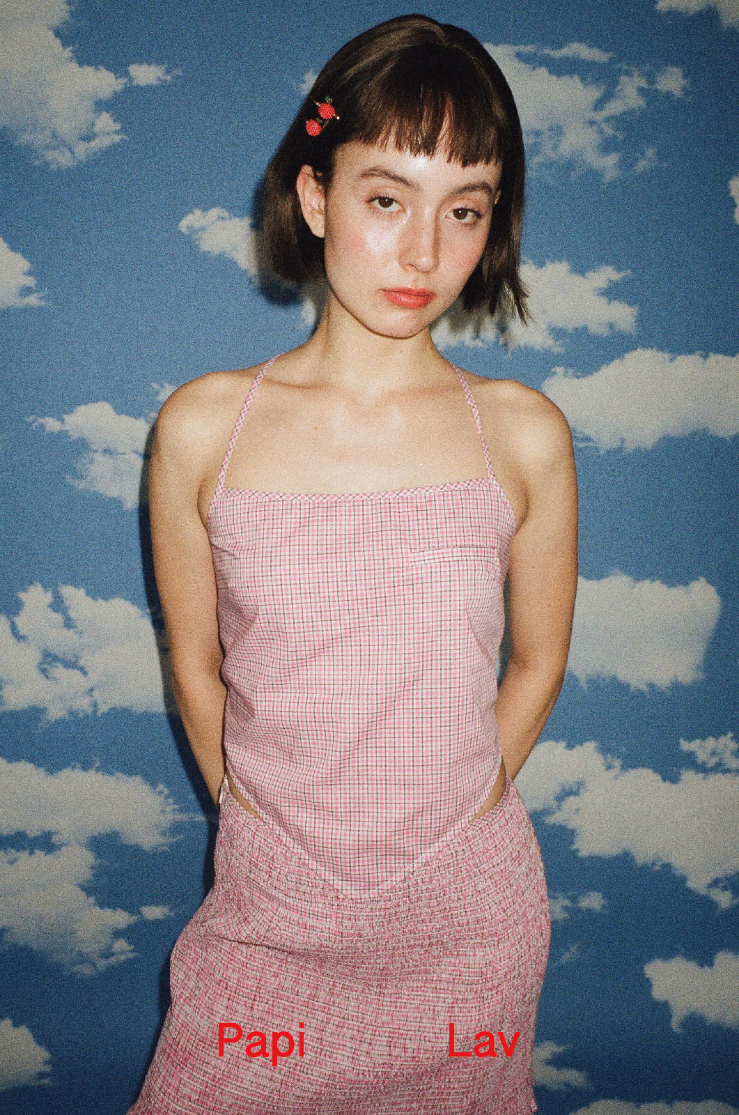 PINK CHECK BABY TOP