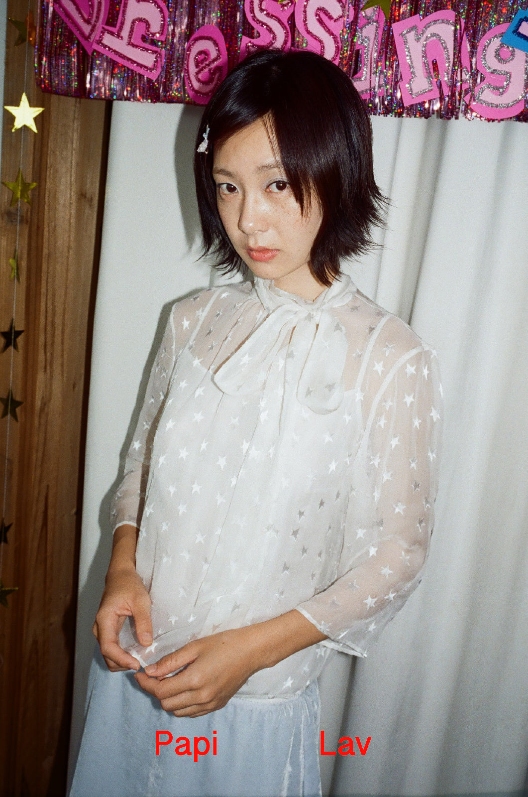MOONLIGHT CHIFFON TIE SHIRT