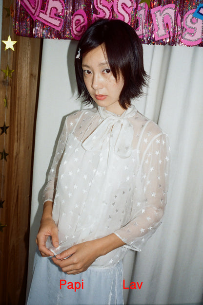 MOONLIGHT CHIFFON TIE SHIRT