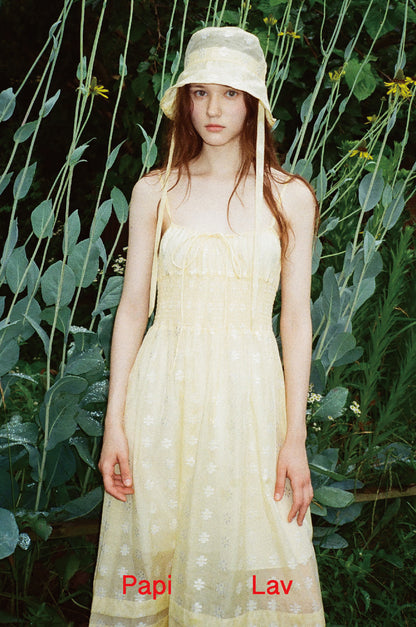YELLOW JACQUARD SUGAR-FREE DRESS