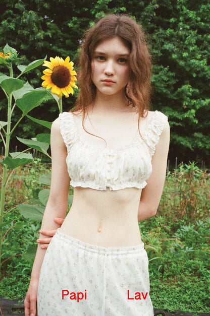 WHITE PRINT MANMAN BRA