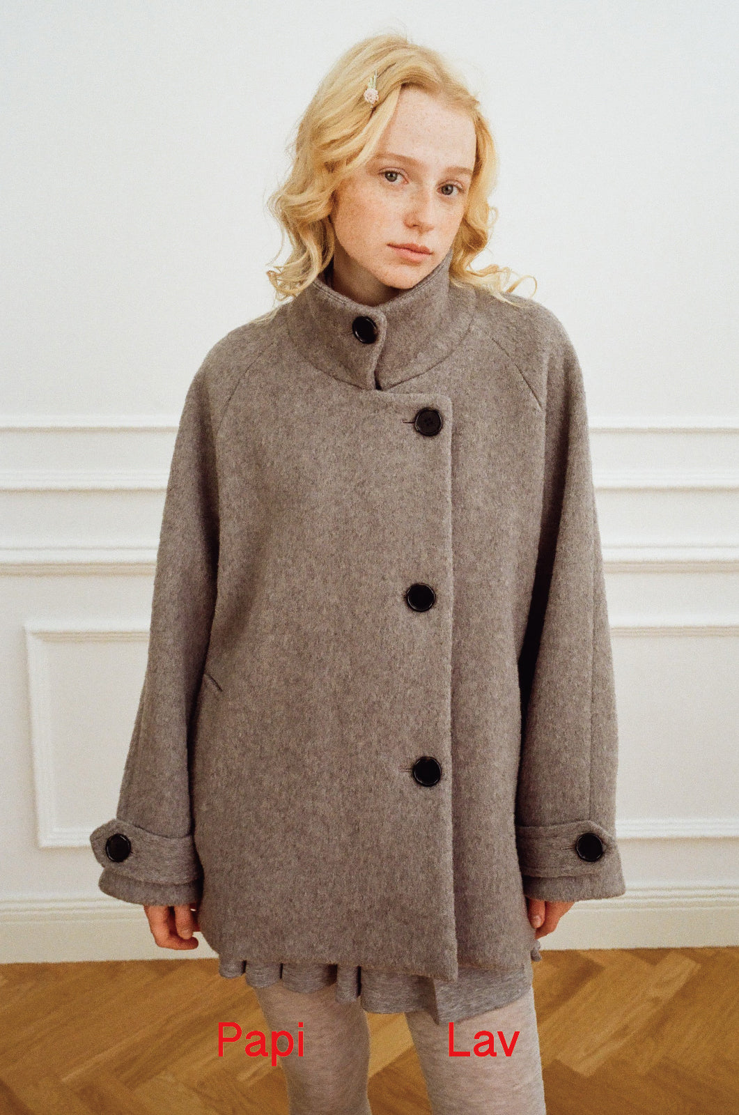 GREY LOVE KNOT COAT