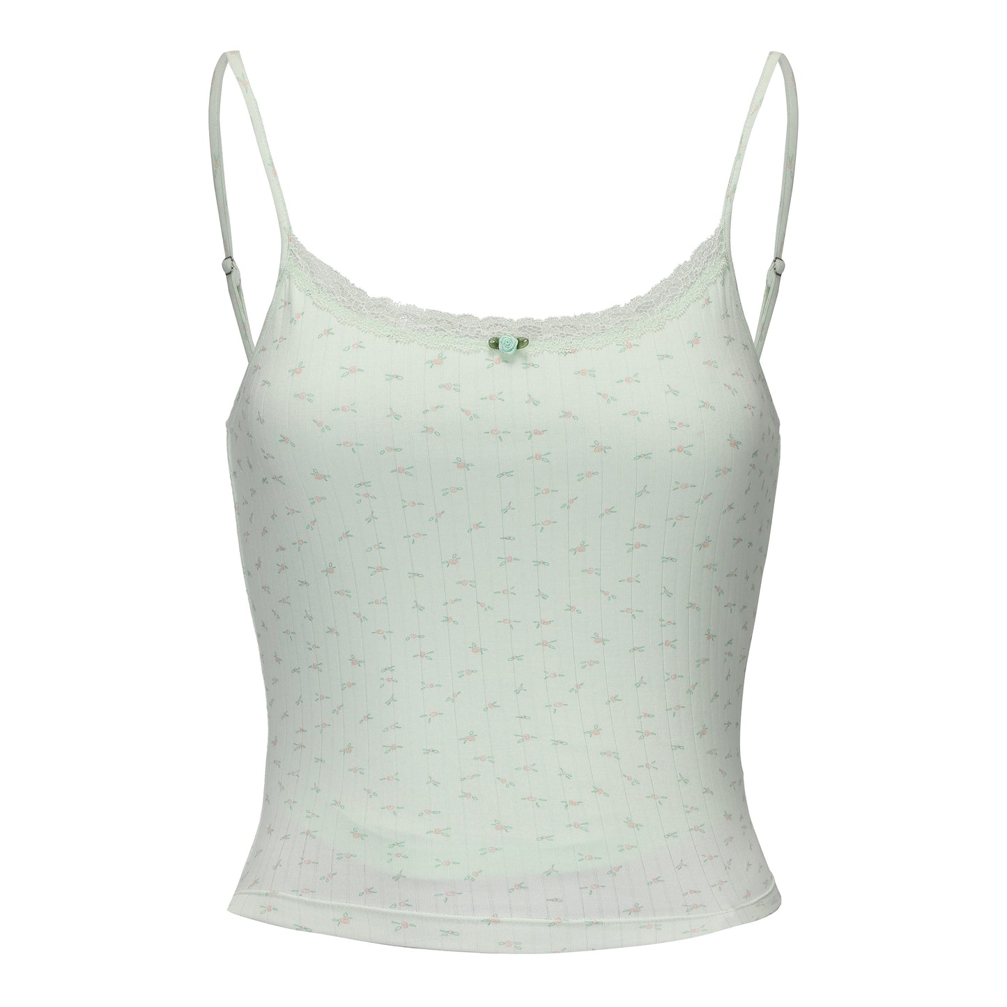 GREEN FLORAL PRINT ROSY TANK TOP
