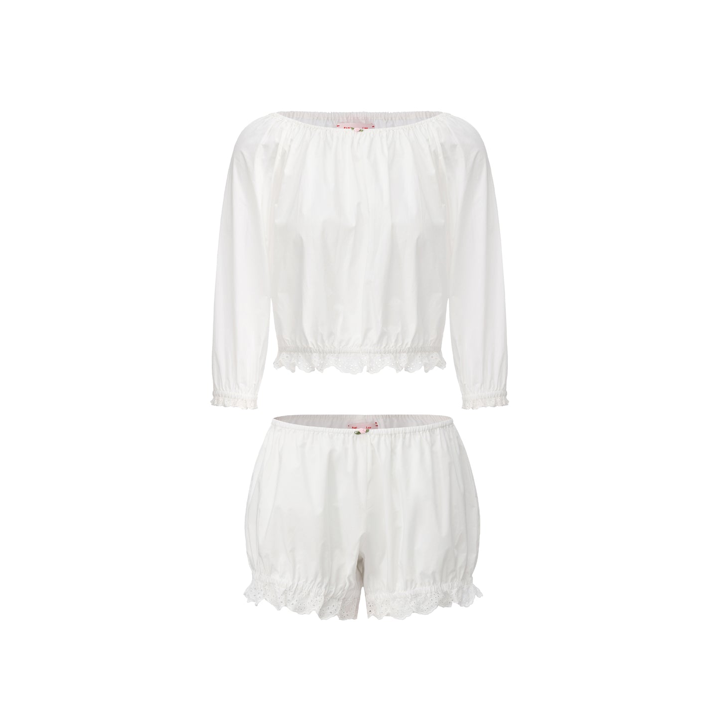 White Lounge Top and Shorts Set