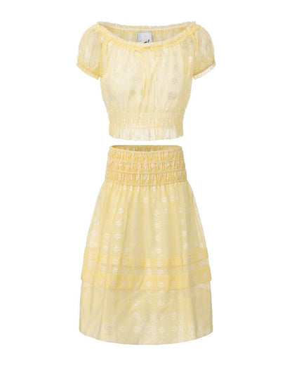 YELLOW JACQUARD SUGAR-FREE SET