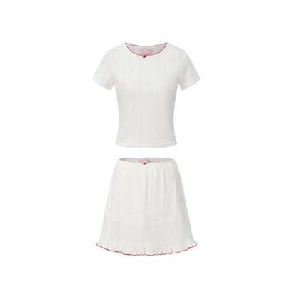 White Breezy Top + Skirt Set