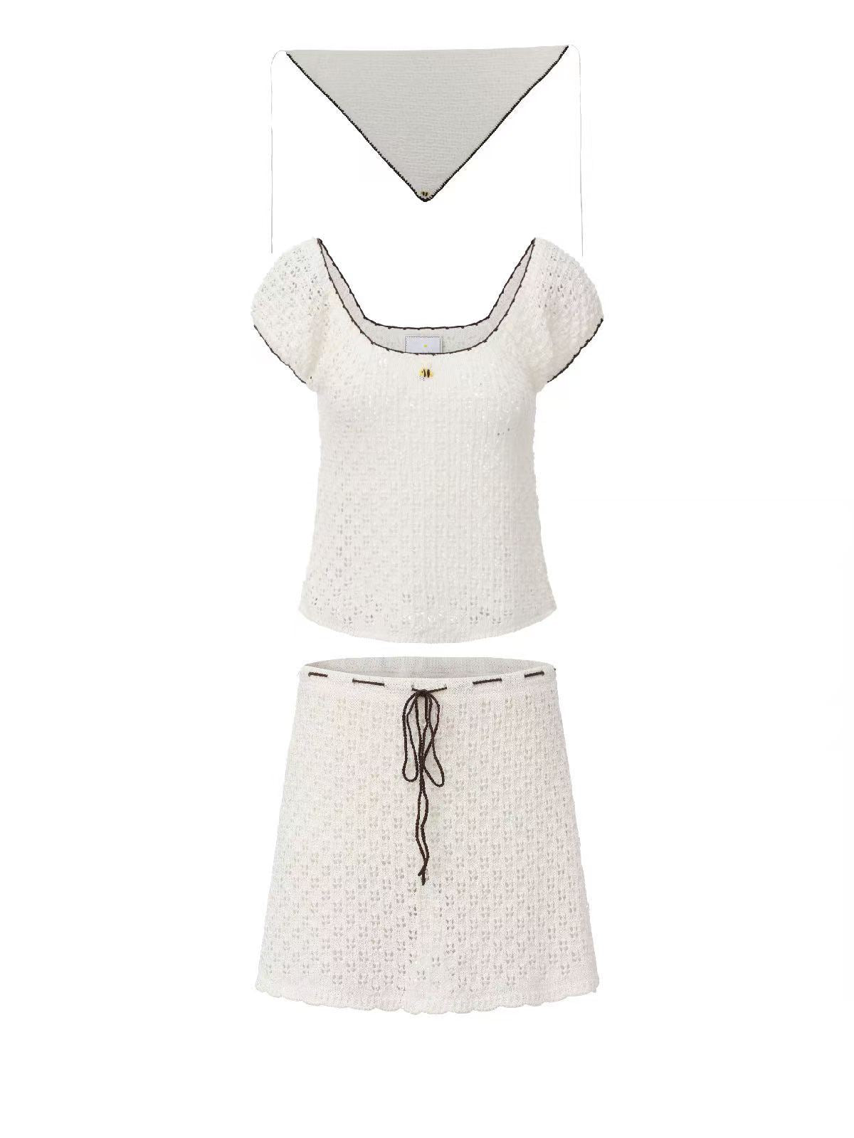 BEIGE BEE KNITTING SET