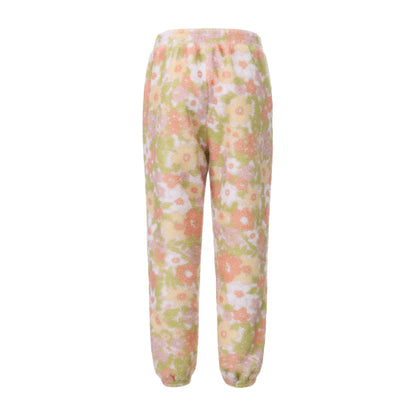 FLORAL PRINT OVERSIZED POLAR FLEECE SWEATSHIRT AND PANTS