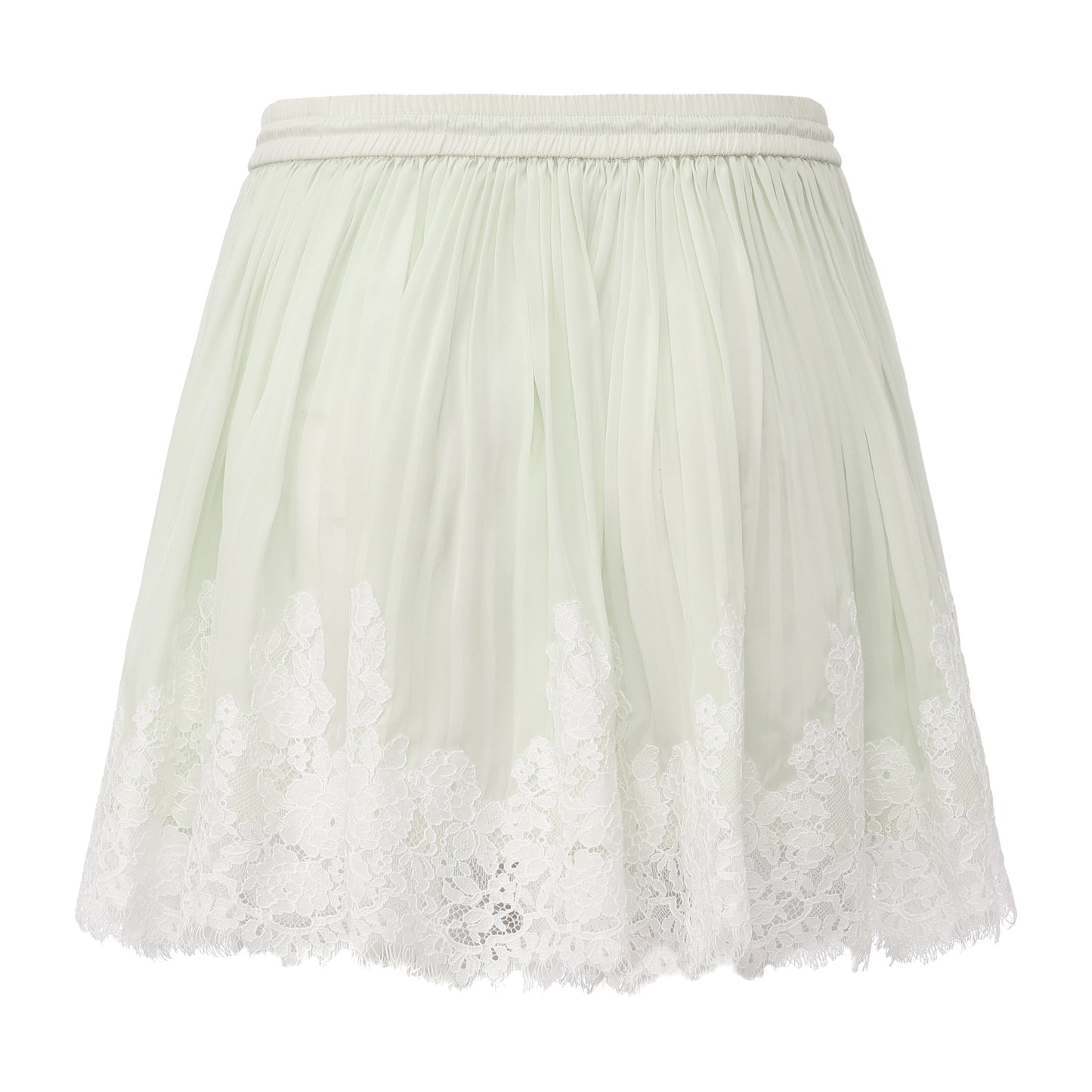 LIGHT GREEN MISS-YOU HOODED SHIRT AND PLEATED SKIRT