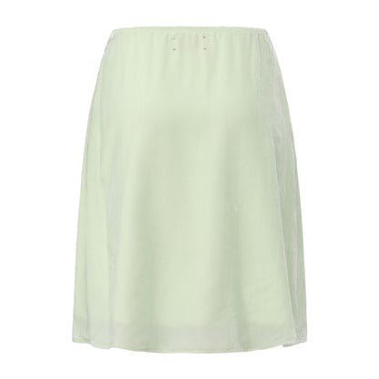LIGHT GREEN AMBIGUOUS SMOCK TOP AND A-LINE SKIRT