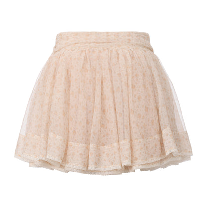 BEIGE FLORAL PRINT MOONSTRUCK TUTU SKIRT