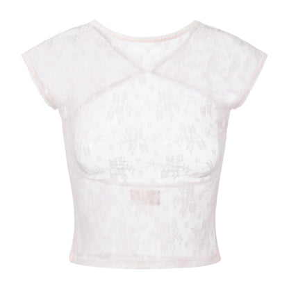 LIGHT PINK MELLOW LACE TOP
