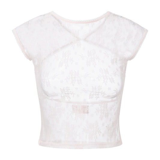Light Pink Mellow Lace Top