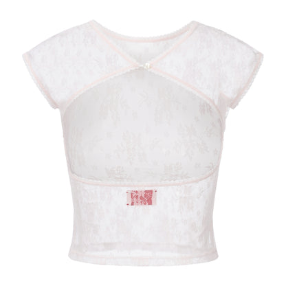 LIGHT PINK MELLOW LACE TOP
