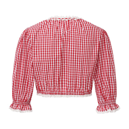 Red Gingham Lovie Top + Skirt Set