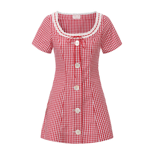 Red Gingham Willow Dress