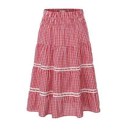 Red Gingham Lovie Top + Skirt Set