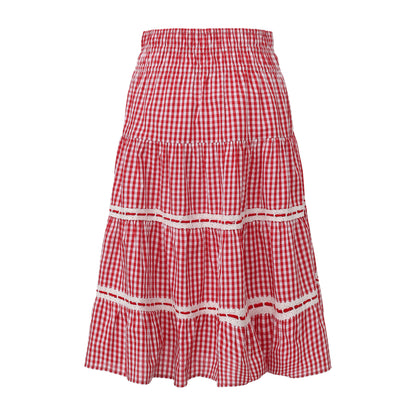 Red Gingham Lovie Top + Skirt Set
