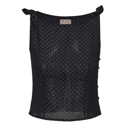 NAVY POLKA DOT ROSY TOP