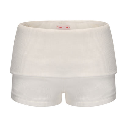 WHITE RIZZ SHORTS