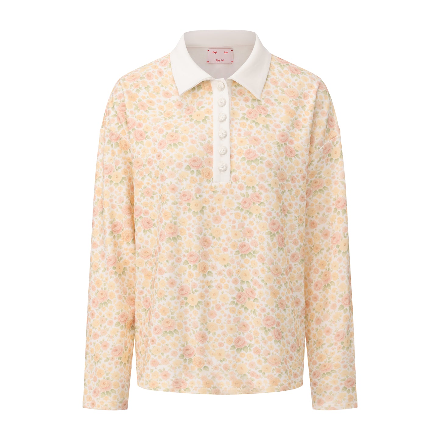 ROSE PRINT HIS OVERSIZED POLO