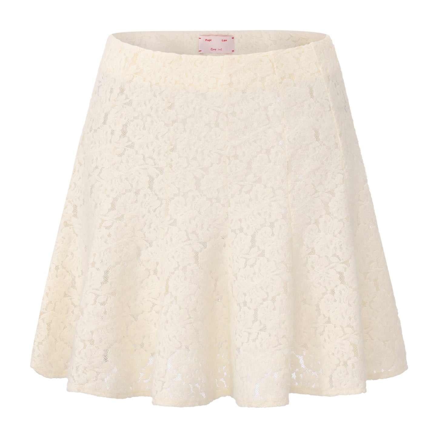 CREAM LACE ROSE TOP AND VAGUS SKIRT SET