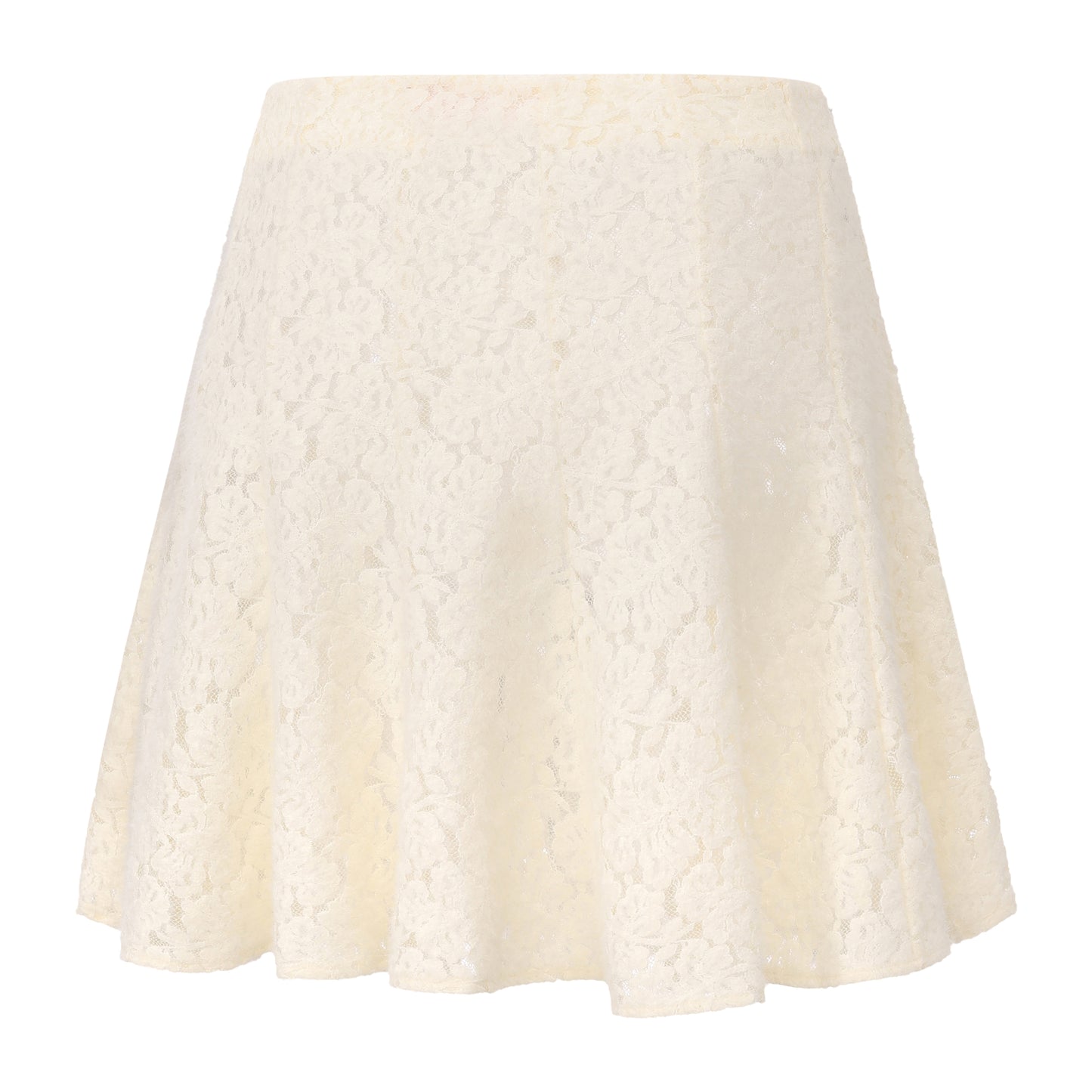 CREAM LACE ROSE TOP AND VAGUS SKIRT SET